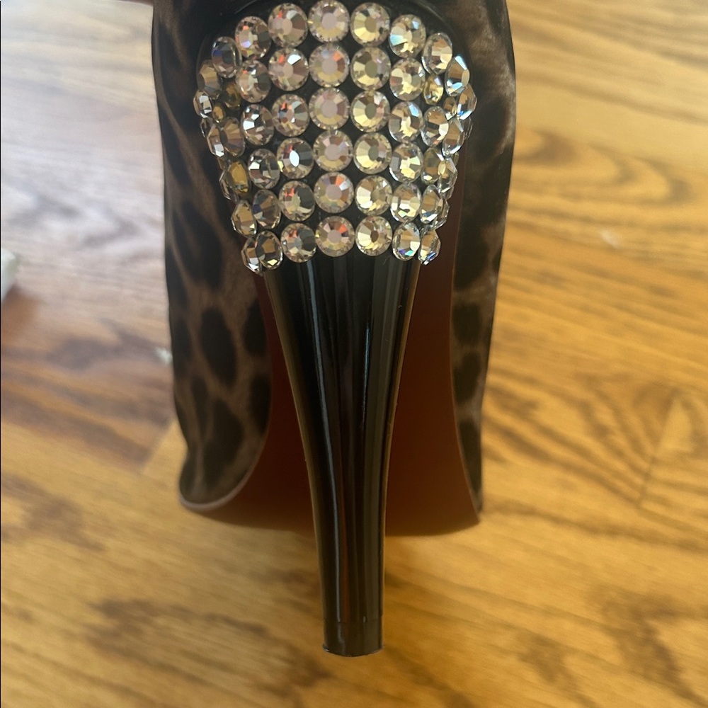 Lanvin for H&M Leopard Print Heels Size 8 - Picture 5 of 12